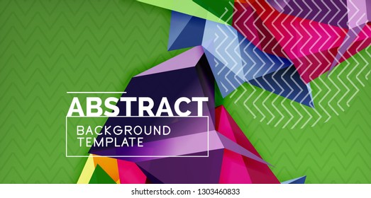 Fondo abstracto geométrico de color, diseño abstracto mínimo con forma 3d estilo mosaico, diseño de afiches modernos vectoriales