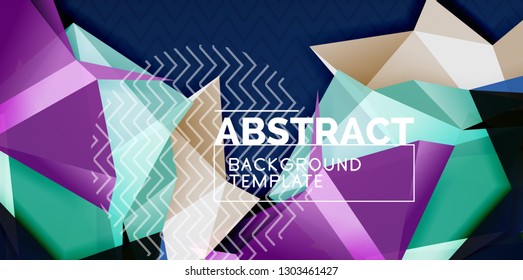 Fondo abstracto geométrico de color, diseño abstracto mínimo con forma 3d estilo mosaico, diseño de afiches modernos vectoriales