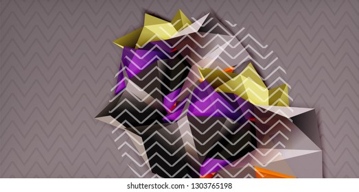 Fondo abstracto geométrico de color, diseño abstracto mínimo con forma 3d estilo mosaico, diseño de afiches modernos vectoriales