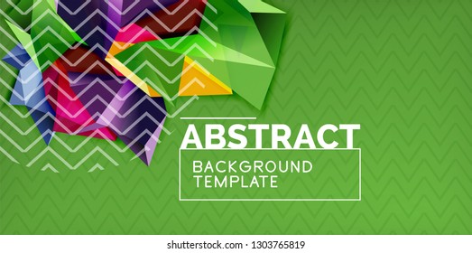Fondo abstracto geométrico de color, diseño abstracto mínimo con forma 3d estilo mosaico, diseño de afiches modernos vectoriales