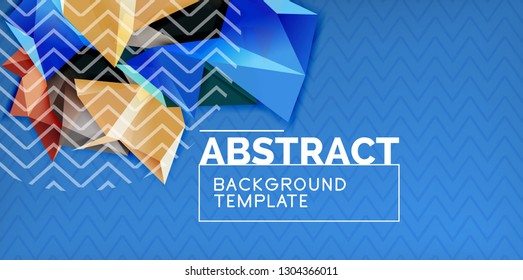 Fondo abstracto geométrico de color, diseño abstracto mínimo con forma 3d estilo mosaico, diseño de afiches modernos vectoriales