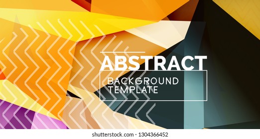 Fondo abstracto geométrico de color, diseño abstracto mínimo con forma 3d estilo mosaico, diseño de afiches modernos vectoriales