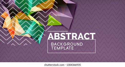 Farbgeometrischer abstrakter Hintergrund, minimales Abstraktionsdesign mit 3D-Mosaik-Form, Vektordesign des modernen Plakats