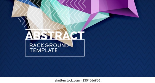 Fondo abstracto geométrico de color, diseño abstracto mínimo con forma 3d estilo mosaico, diseño de afiches modernos vectoriales