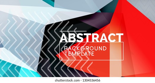 Fondo abstracto geométrico de color, diseño abstracto mínimo con forma 3d estilo mosaico, diseño de afiches modernos vectoriales