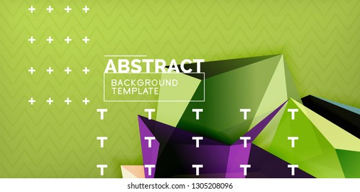 Fondo abstracto geométrico de color, diseño abstracto mínimo con forma 3d estilo mosaico, diseño de afiches modernos vectoriales