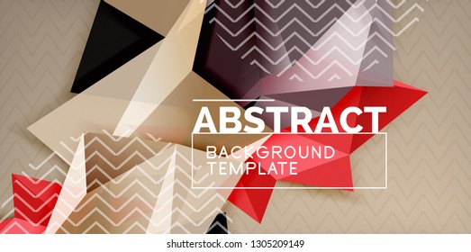 Fondo abstracto geométrico de color, diseño abstracto mínimo con forma 3d estilo mosaico, diseño de afiches modernos vectoriales