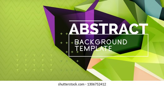 Fundo abstrato geométrico da cor, projeto de abstração mínimo com estilo de mosaico 3d forma, vetor design de cartaz moderno