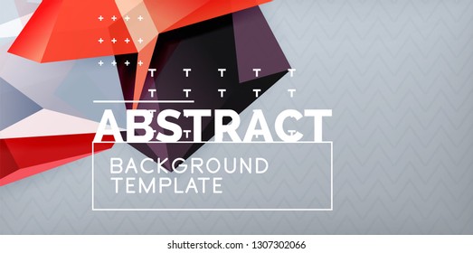 Farbgeometrischer abstrakter Hintergrund, minimales Abstraktionsdesign mit 3D-Mosaik-Form, Vektordesign des modernen Plakats