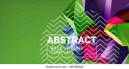 Fondo abstracto geométrico de color, diseño abstracto mínimo con forma 3d estilo mosaico, diseño de afiches modernos vectoriales