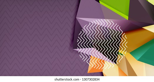 Fondo abstracto geométrico de color, diseño abstracto mínimo con forma 3d estilo mosaico, diseño de afiches modernos vectoriales