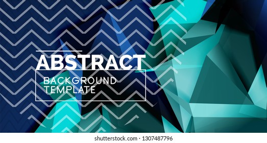 Fondo abstracto geométrico de color, diseño abstracto mínimo con forma 3d estilo mosaico, diseño de afiches modernos vectoriales