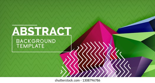 Fondo abstracto geométrico de color, diseño abstracto mínimo con forma 3d estilo mosaico, diseño de afiches modernos vectoriales