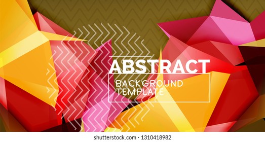 Fondo abstracto geométrico de color, diseño abstracto mínimo con forma 3d estilo mosaico, diseño de afiches modernos vectoriales