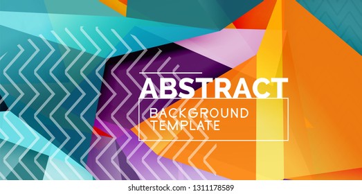 Fondo abstracto geométrico de color, diseño abstracto mínimo con forma 3d estilo mosaico, diseño de afiches modernos vectoriales