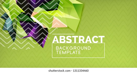 Fondo abstracto geométrico de color, diseño abstracto mínimo con forma 3d estilo mosaico, diseño de afiches modernos vectoriales