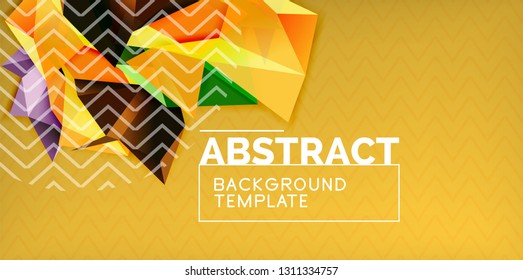 Fondo abstracto geométrico de color, diseño abstracto mínimo con forma 3d estilo mosaico, diseño de afiches modernos vectoriales