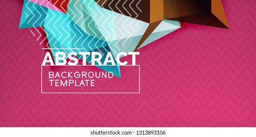 Fundo abstrato geométrico da cor, projeto de abstração mínimo com estilo de mosaico 3d forma, vetor design de cartaz moderno