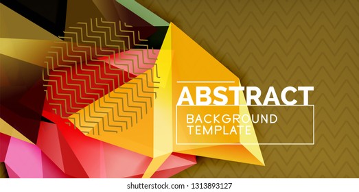 Fondo abstracto geométrico de color, diseño abstracto mínimo con forma 3d estilo mosaico, diseño de afiches modernos vectoriales