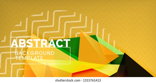 Fondo abstracto geométrico de color, diseño abstracto mínimo con forma 3d estilo mosaico, diseño de afiches modernos vectoriales
