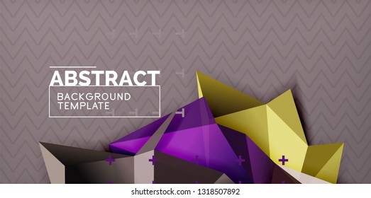 Fondo abstracto geométrico de color, diseño abstracto mínimo con forma 3d estilo mosaico, diseño de afiches modernos vectoriales