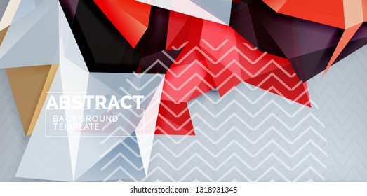 Fundo abstrato geométrico da cor, projeto de abstração mínimo com estilo de mosaico 3d forma, vetor design de cartaz moderno