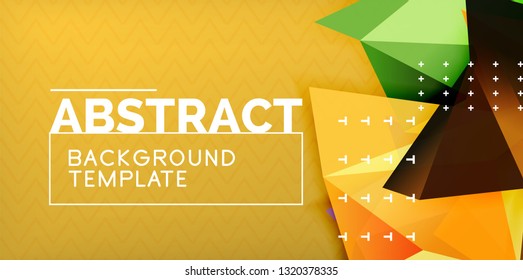 Fondo abstracto geométrico de color, diseño abstracto mínimo con forma 3d estilo mosaico, diseño de afiches modernos vectoriales