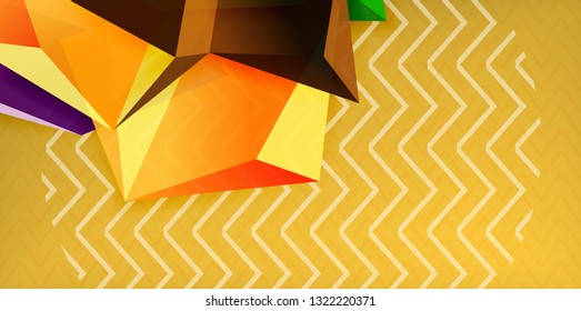 Fondo abstracto geométrico de color, diseño abstracto mínimo con forma 3d estilo mosaico, diseño de afiches modernos vectoriales