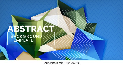 Fundo abstrato geométrico da cor, projeto de abstração mínimo com estilo de mosaico 3d forma, vetor design de cartaz moderno
