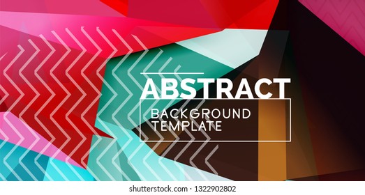 Fondo abstracto geométrico de color, diseño abstracto mínimo con forma 3d estilo mosaico, diseño de afiches modernos vectoriales