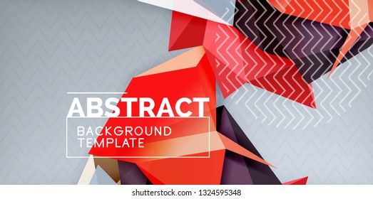 Fondo abstracto geométrico de color, diseño abstracto mínimo con forma 3d estilo mosaico, diseño de afiches modernos vectoriales