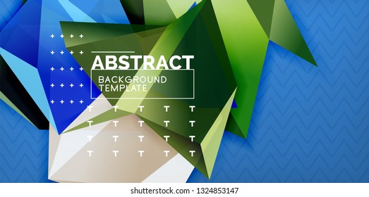 Fondo abstracto geométrico de color, diseño abstracto mínimo con forma 3d estilo mosaico, diseño de afiches modernos vectoriales