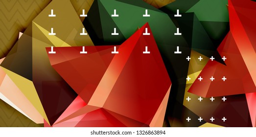 Fondo abstracto geométrico de color, diseño abstracto mínimo con forma 3d estilo mosaico, diseño de afiches modernos vectoriales