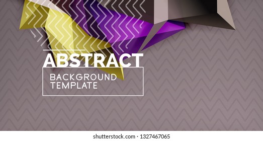 Fondo abstracto geométrico de color, diseño abstracto mínimo con forma 3d estilo mosaico, diseño de afiches modernos vectoriales