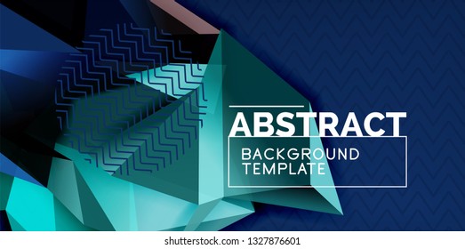 Fondo abstracto geométrico de color, diseño abstracto mínimo con forma 3d estilo mosaico, diseño de afiches modernos vectoriales