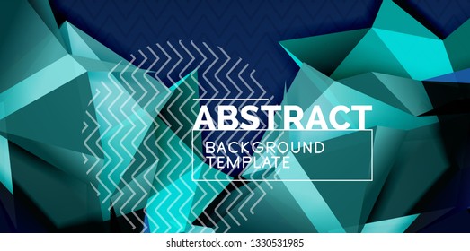 Fondo abstracto geométrico de color, diseño abstracto mínimo con forma 3d estilo mosaico, diseño de afiches modernos vectoriales