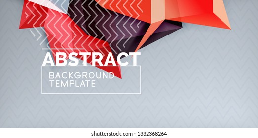 Fondo abstracto geométrico de color, diseño abstracto mínimo con forma 3d estilo mosaico, diseño de afiches modernos vectoriales