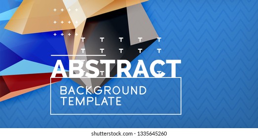 Fondo abstracto geométrico de color, diseño abstracto mínimo con forma 3d estilo mosaico, diseño de afiches modernos vectoriales