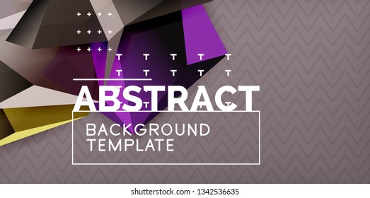Fondo abstracto geométrico de color, diseño abstracto mínimo con forma 3d estilo mosaico, diseño de afiches modernos vectoriales