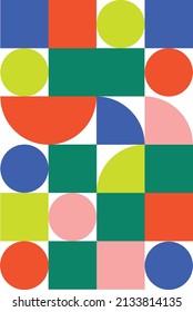 Color Geometric Abstract Modern Minimal Graphic