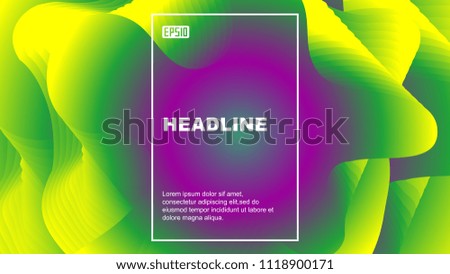 Color geometric abstract vector background composed of fluid shape and wave line