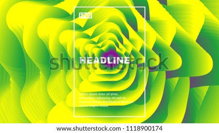 Color geometric abstract vector background composed of fluid shape and wave line