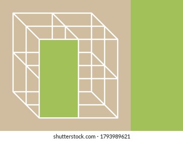 Diseño de cubo geométrico de color, fondo vectorial.