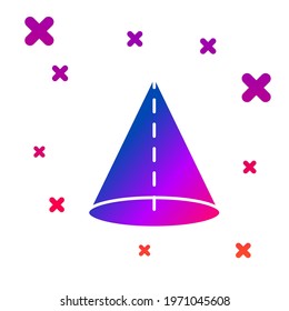 Color Geometric figure Cone icon isolated on white background. Abstract shape. Geometric ornament. Gradient random dynamic shapes. Vector Illustration