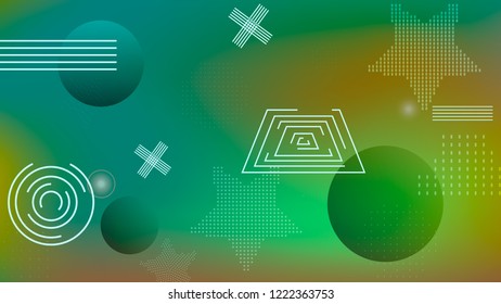 Color geometric gradient, futuristic background. The idea of modern wallpaper design, packaging. Creative colored lines, abstract shapes, dots. Background in minimalist style.