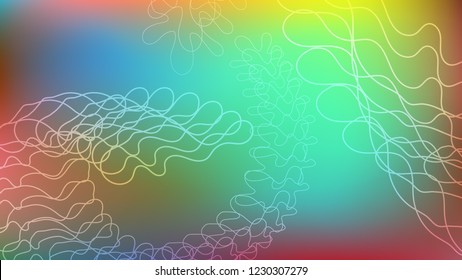 Color geometric gradient, futuristic background. Detail of modern wallpaper design, packaging. Light colored lines, abstract shapes, dots. Background in minimalist style.