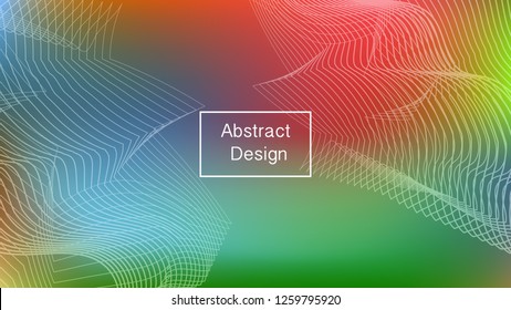 Color geometric gradient, futuristic background. Element of modern design wallpaper, background, packaging. Creative colored lines, abstract shapes, dots. Background in minimalist style.