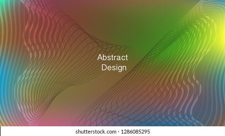 Color geometric gradient, futuristic background. Element of modern design wallpaper, background, packaging. Creative colored lines, abstract shapes, dots. Background in minimalist style.
