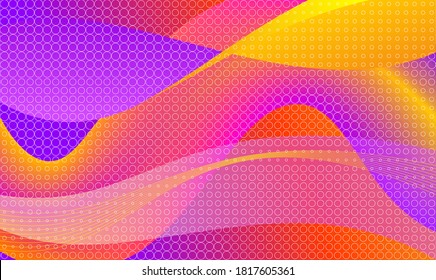 Color geometric gradient, futuristic background. Element of modern design wallpaper, background, packaging. Bright color lines, abstract shapes, dots. Background in minimalist style.