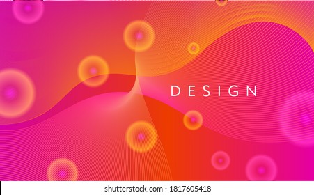 Gradiente geométrico de color, fondo futurista. Elemento de diseño moderno papel tapiz, fondo, empaque. Líneas de color luminosas, formas abstractas, puntos. Marco de estilo minimalista.
